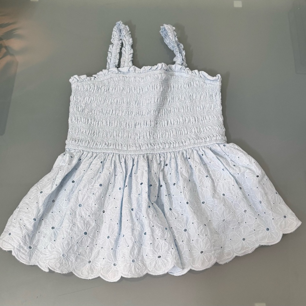Altar'd State Sky Blue Ruffled Top